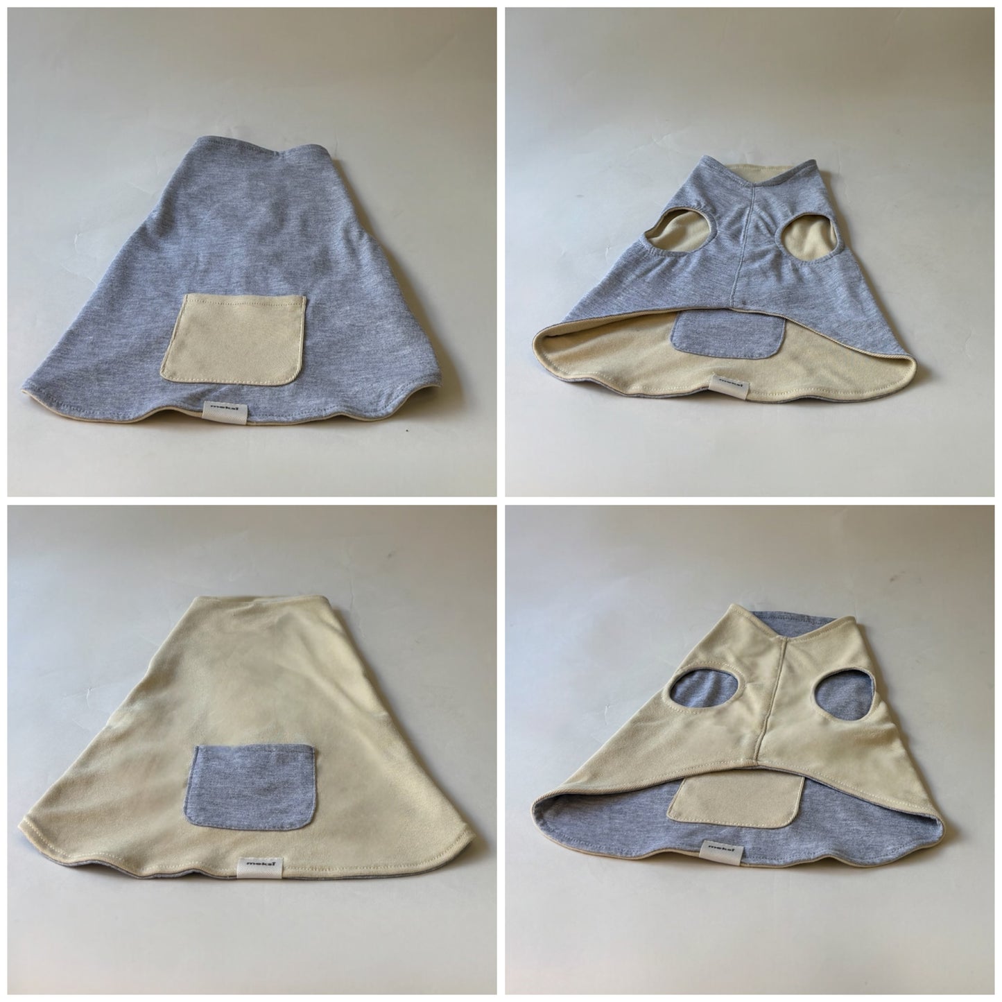 Pullover Reversible Cream & Gray