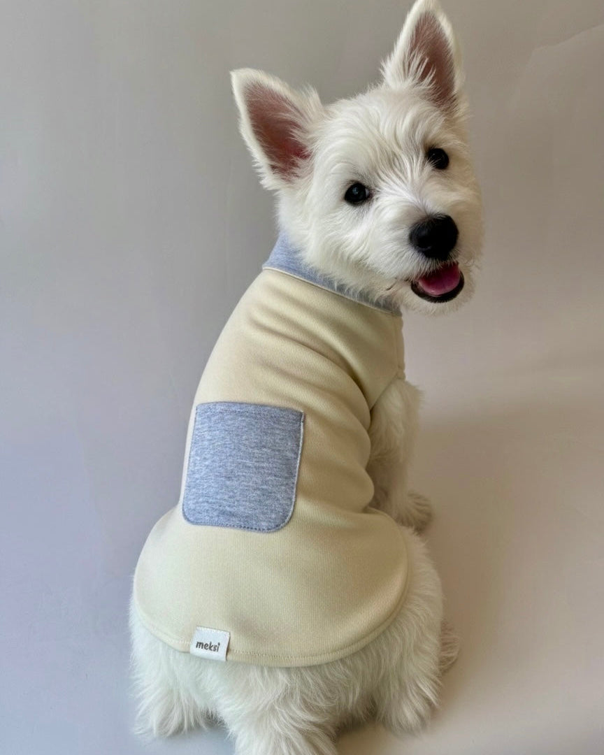 Pullover Reversible Cream & Gray