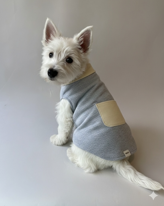 Pullover Reversible Cream & Gray